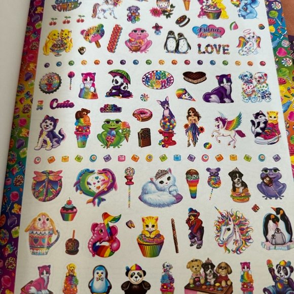 Lisa Frank Bundle Zip Up Binder Pouch Stickers Lollipop Chaser Dancing Dolphins - Picture 9 of 12